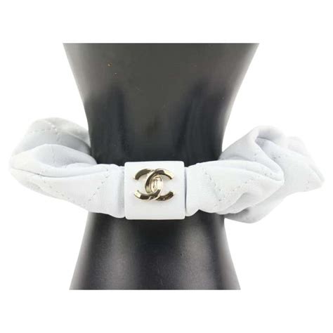 chanel hair scrunchie|chanel ecru headwear.